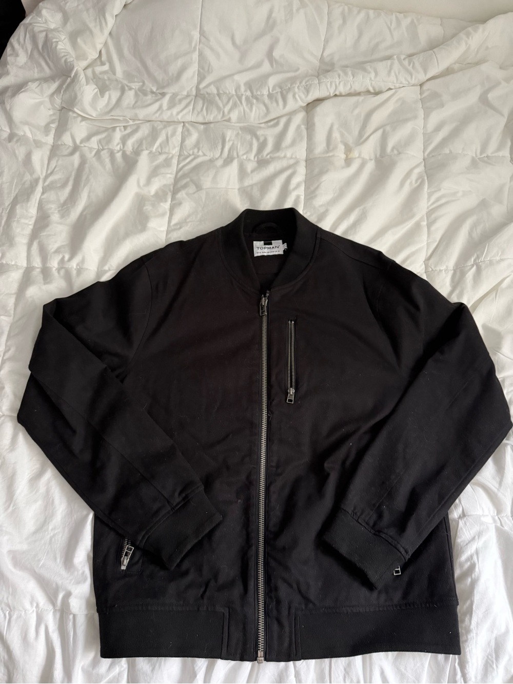Topman Black Bomber Jacket Black Size XL